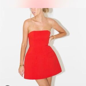 Elegant Strapless Red Mini Dress